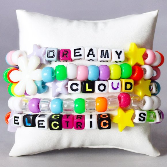 LASR Dream High 5PC Stacked Rave Kandi Bracelet - Picture 2 of 3